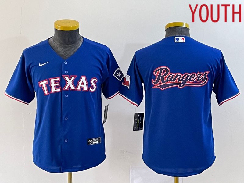 Youth Texas Rangers Blank Blue Game Nike 2023 MLB Jersey style 4